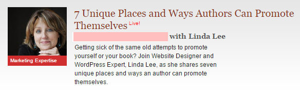 ALC Linda Lee Webinar Promote your book